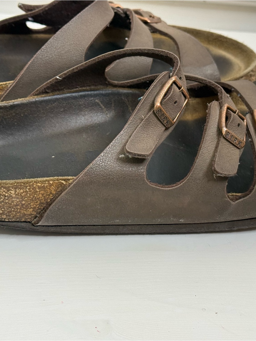 Birkenstock Brown Dual-Strap Cork Footbed Sandals
